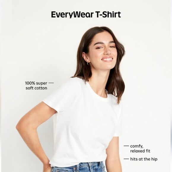 OLD NAVY EveryWear V Neck Slub-Knit T-Shirt Color BLACK JACK Nwt 2x Plus Size - Picture 6 of 12